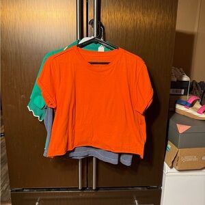 Orange  WE THE FREE crop T-Shirt